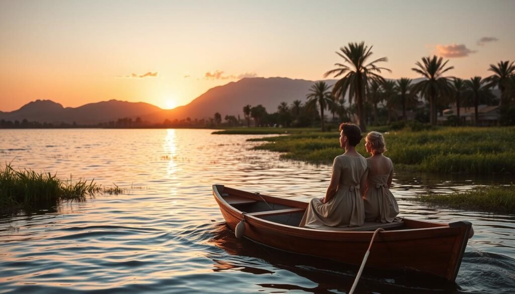 romantic river moment